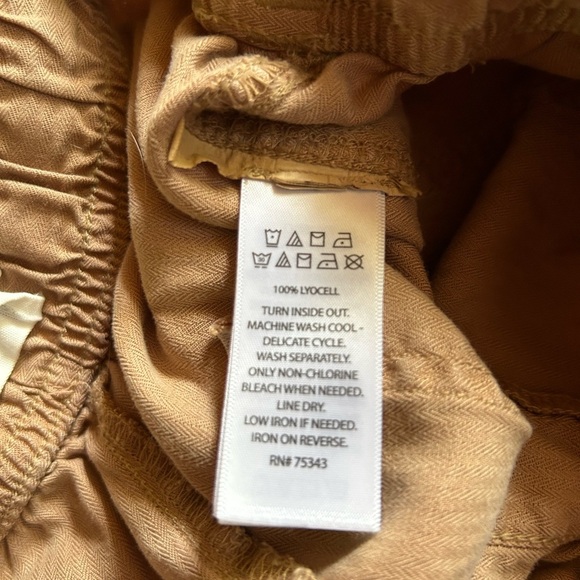Lyocell, Nicole Miller sz S, cargo khakis, tan, elastic waist & ankles, comfy - Picture 6 of 9